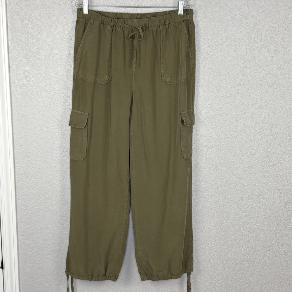 Thread Supply Cargo Pant Women's Olive Green Lightweight Baggy 100% Tencel XL
